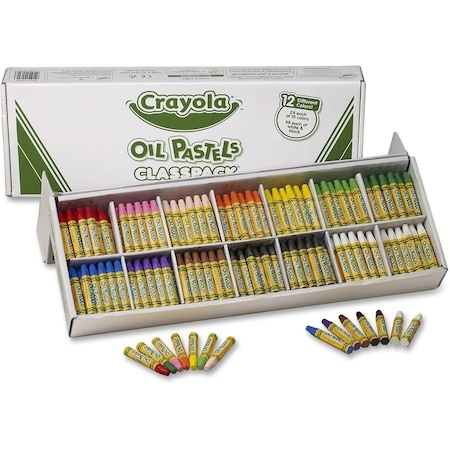 Crayola Oil Pastel Crayons, 12-Color Set, 336/BX, Assorted CYO524629